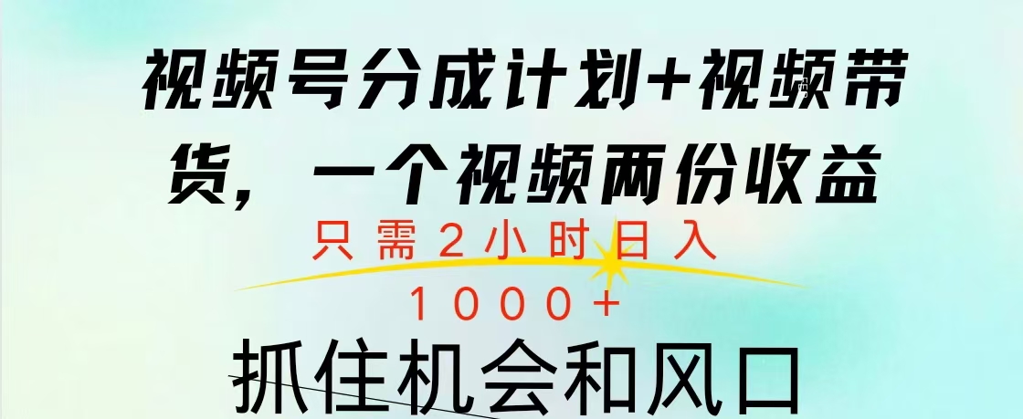 视频号橱窗带货， 10分钟一个视频， 2份收益，日入1000+-云峥科技网