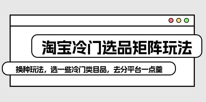 淘宝冷门选品矩阵玩法：换种玩法，选一些冷门类目品，去分平台一点羹-云峥科技网