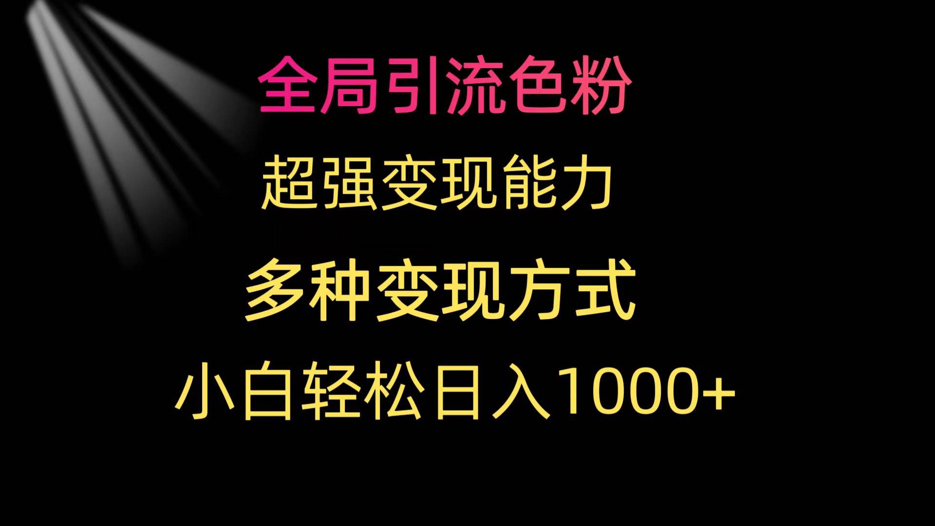全局引流色粉 超强变现能力 多种变现方式 小白轻松日入1000+-云峥科技网