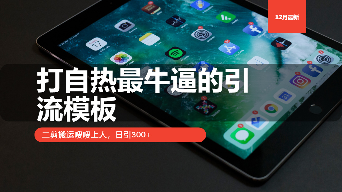 打自热最牛逼的引流模板，日引300+，二剪搬运嗖嗖上人-云峥科技网