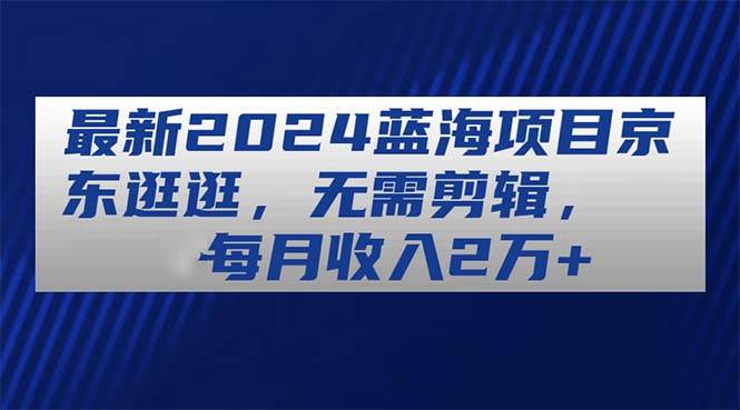 最新2024蓝海项目京东逛逛，无需剪辑，每月收入2万+-云峥科技网