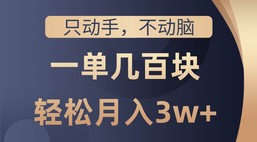 只动手不动脑，一单几百块，轻松月入3w+，看完就能直接操作，详细教程-云峥科技网