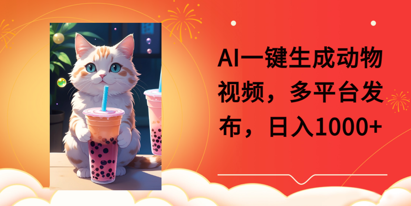 AI一键生成动物搞笑视频，多平台发布，轻松破千万播放，日入2000+-云峥科技网