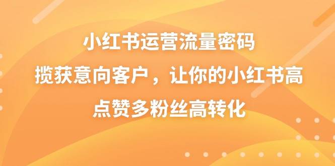 小红书运营流量密码，揽获意向客户，让你的小红书高点赞多粉丝高转化-云峥科技网