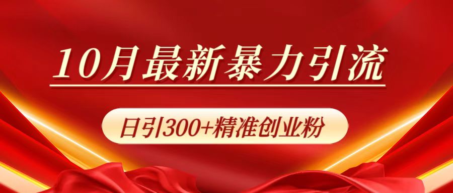 10月最新暴力引流，日引300+精准创业粉-云峥科技网