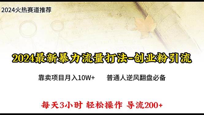 2024年最新暴力流量打法，每日导入300+，靠卖项目月入10W+-云峥科技网