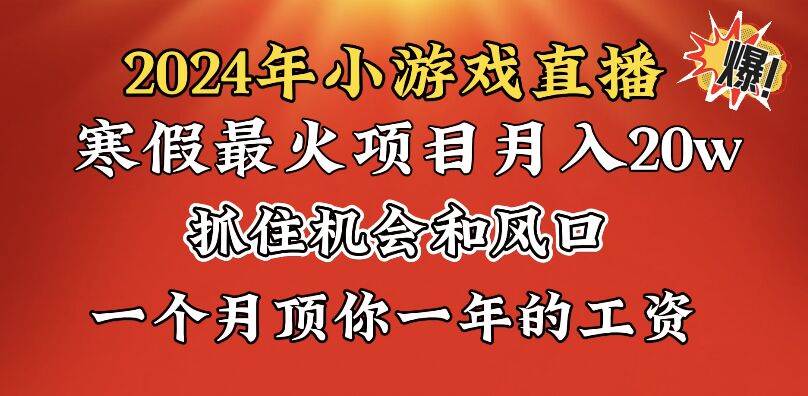 2024年寒假爆火项目，小游戏直播月入20w+，学会了之后你将翻身-云峥科技网