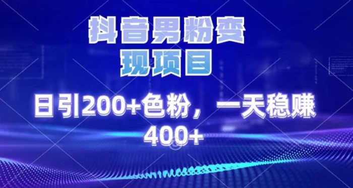 2025最新男粉项目 日引200 轻松月入2w+-云峥科技网