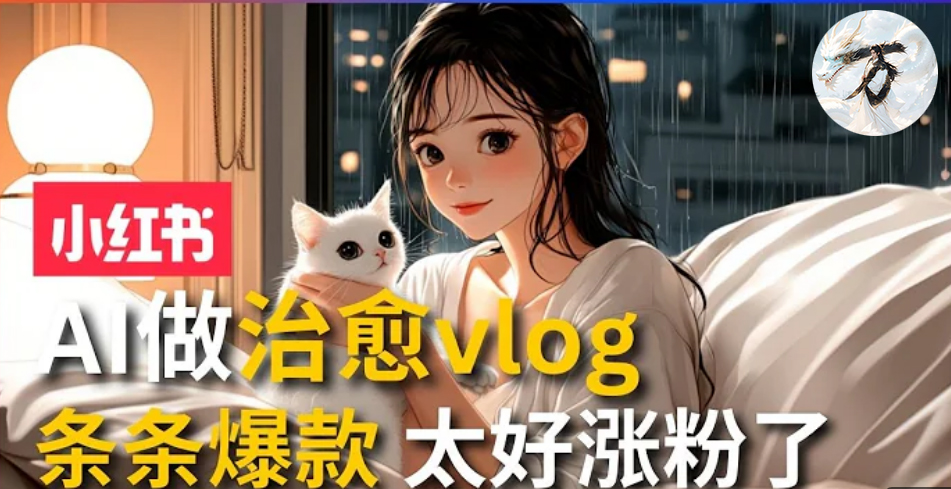 AI治愈系vlog动画视频，小红书7天 涨粉破千，商单报价1500+，0成本制作，日入2000+，有手就会 -云峥科技网