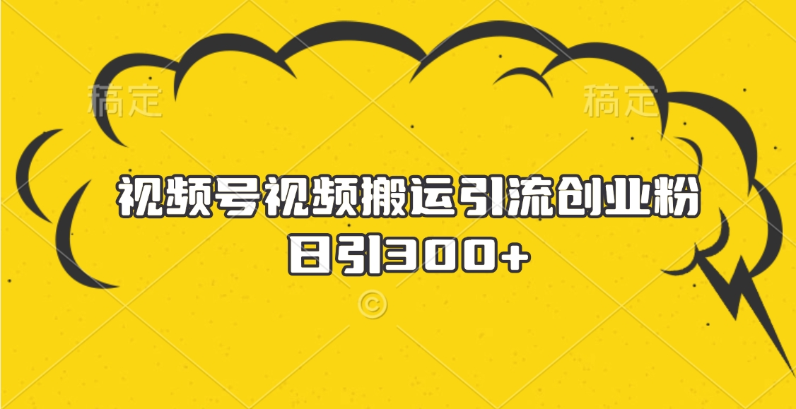 视频号视频搬运引流创业粉，日引300+-云峥科技网