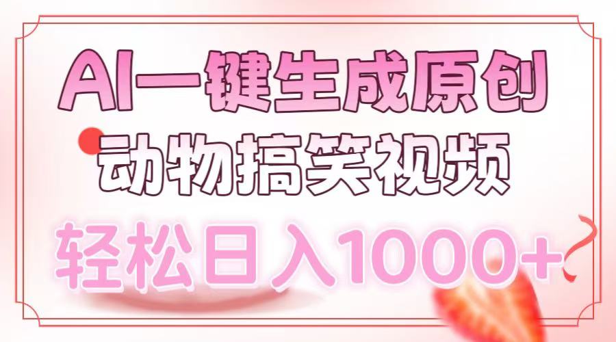 AI一键生成原创动物搞笑视频，轻松日入1000+-云峥科技网