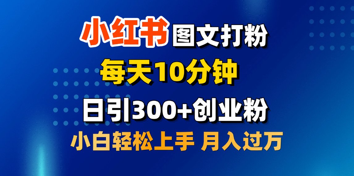 2月小红书图文打粉，每天10分钟，日引300+创业粉，小白轻松月入过万-云峥科技网