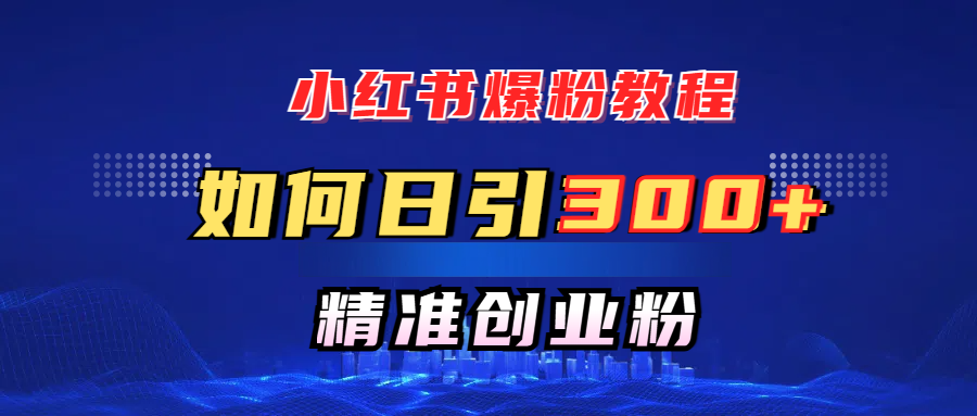 小红书爆粉教程，如何日引300+创业粉，快速实现精准变现！-云峥科技网