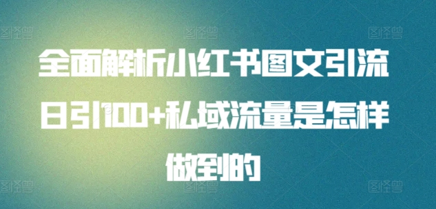 暴力引流 小红书图文引流日引100私域全面拆解【打粉人必看】-云峥科技网