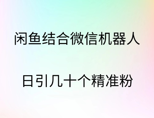 闲鱼结合微信机器人，日引几十个精准粉-云峥科技网