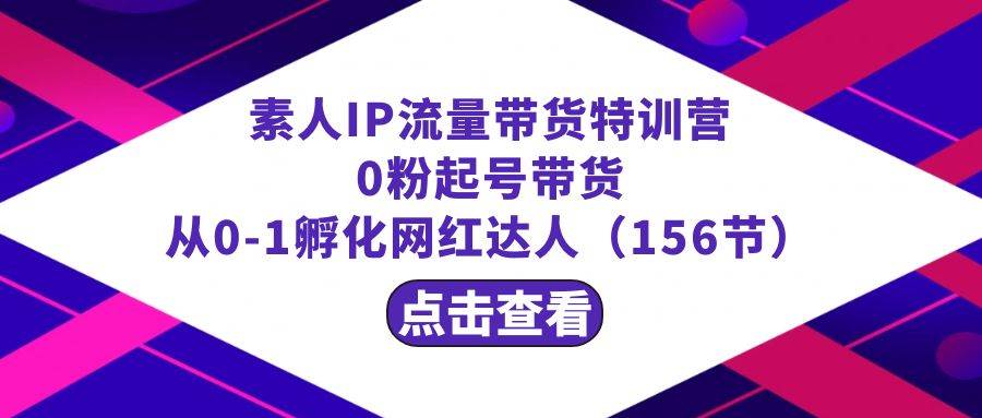 繁星·计划素人IP流量带货特训营：0粉起号带货 从0-1孵化网红达人（156节）-云峥科技网