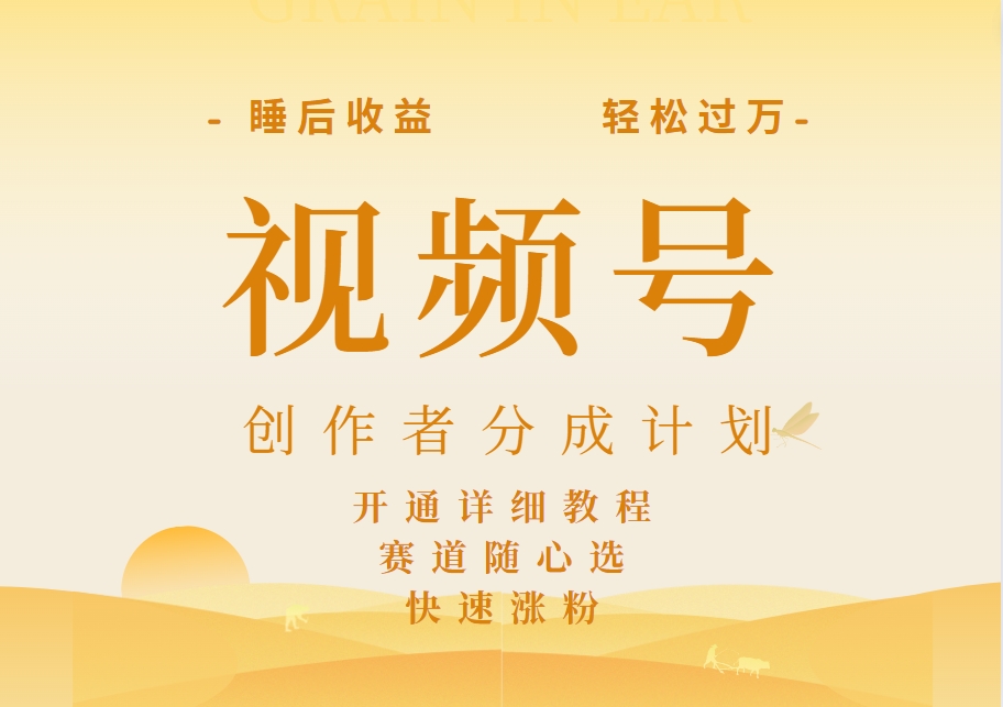 详解视频号创作者分成计划，暴力起号，可同步多平台，实现睡后收入2W+，看懂即可操作！-云峥科技网