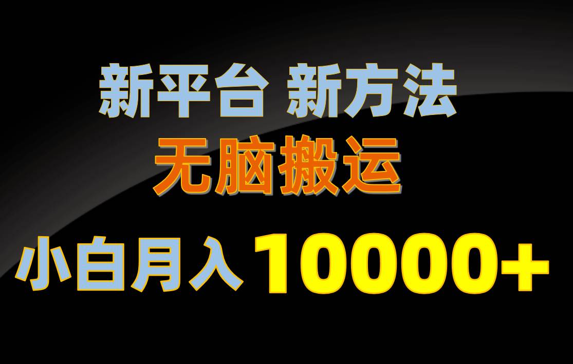 新平台新方法，无脑搬运，月赚10000+，小白轻松上手不动脑-云峥科技网