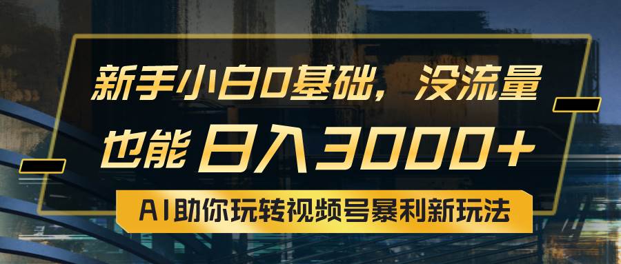 小白0基础，没流量也能日入3000+：AI助你玩转视频号暴利新玩法-云峥科技网
