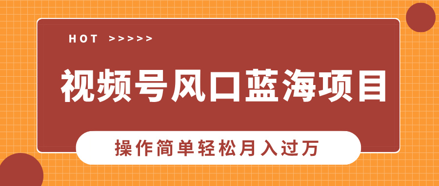 视频号风口蓝海项目，中老年人的流量密码，操作简单轻松月入过万-云峥科技网