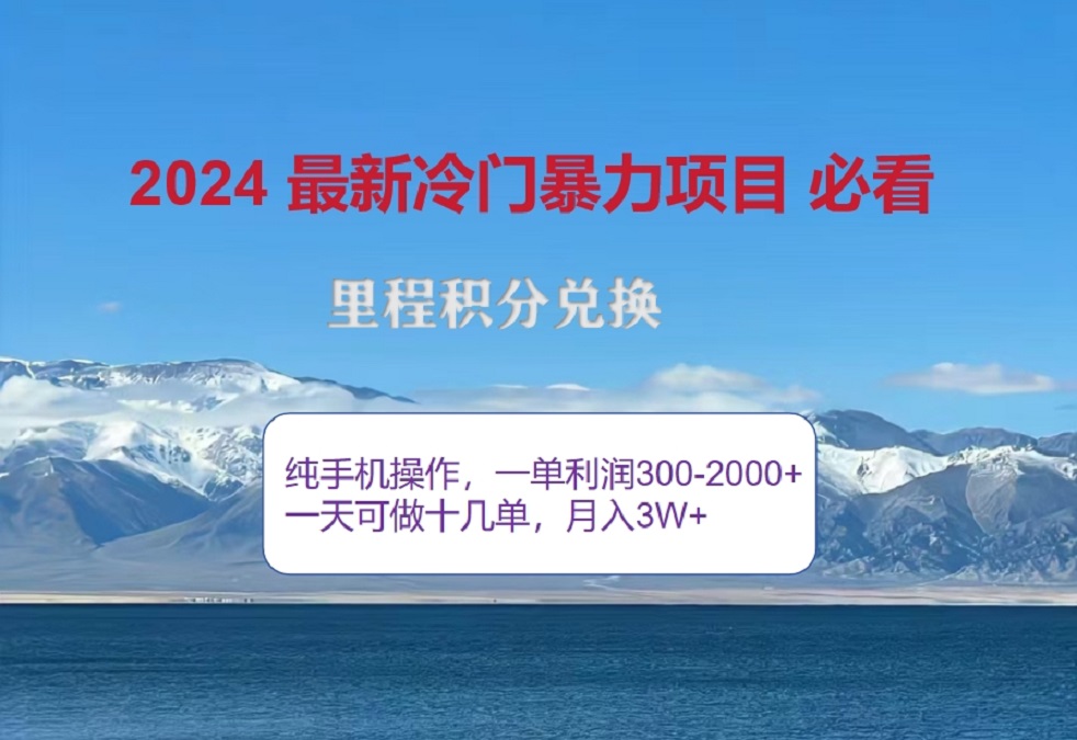 2024惊爆冷门暴利！出行高峰来袭，里程积分，高爆发期，一单300+—2000+，月入过万不是梦！-云峥科技网