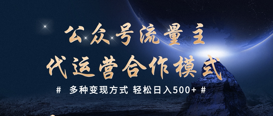 公众号流量主代运营  多种变现方式 轻松日入500+-云峥科技网