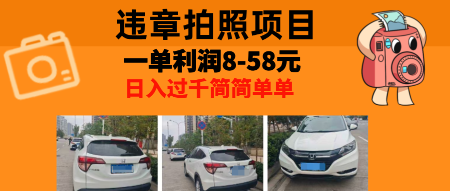 最强副业违章拍照，一单利润8-58元，全国大小城市都可做-云峥科技网