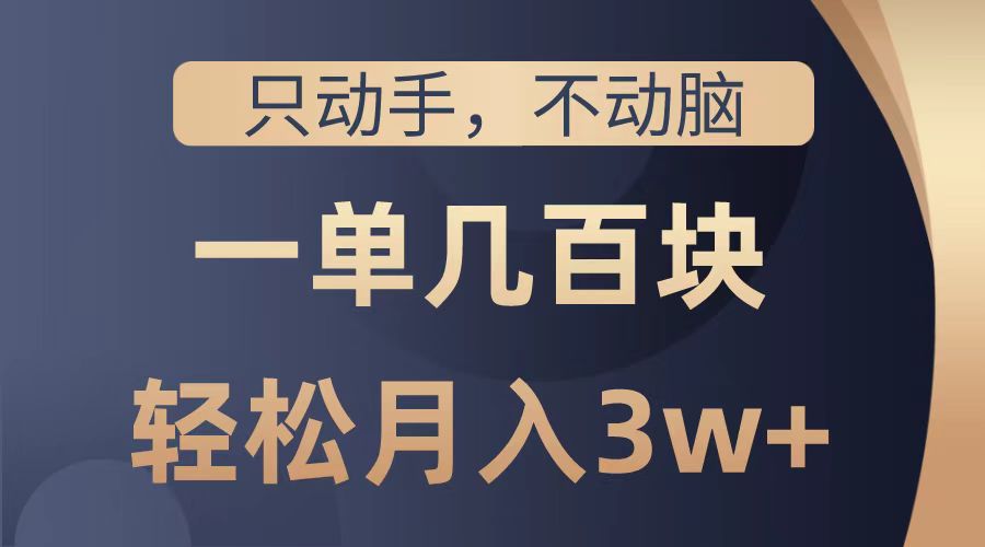 只动手不动脑，一单几百块，轻松月入2w+，看完就能直接操作，详细教程-云峥科技网