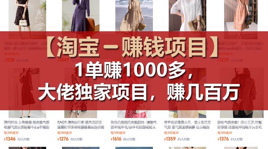 【淘宝赚钱项目】1单可赚1000多，大佬独家项目，年赚几百万-云峥科技网