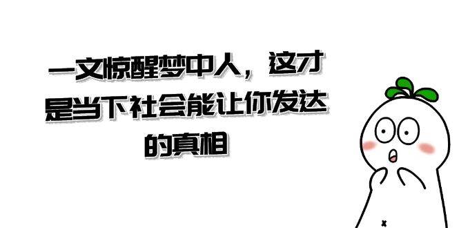 某公众号付费文章《一文 惊醒梦中人，这才是当下社会能让你发达的真相》-云峥科技网
