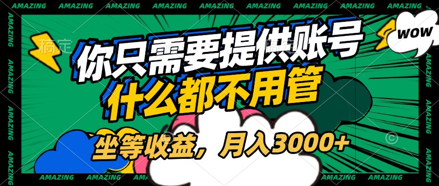 账号全程托管，你只需要提供账号，什么都不用管，坐等收益，月入3000+-云峥科技网