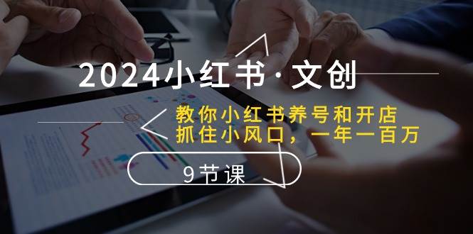2024小红书·文创：教你小红书养号和开店、抓住小风口 一年一百万 (9节课)-云峥科技网