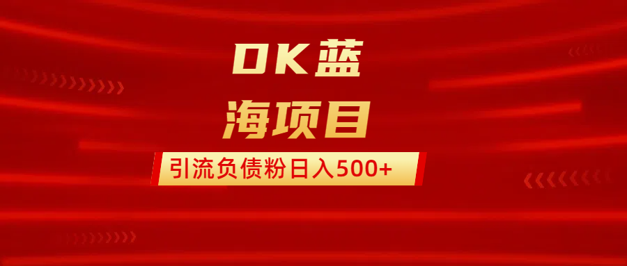 DK蓝海项目  通过，抖音，快手，小红书，引流负债粉日入500+-云峥科技网
