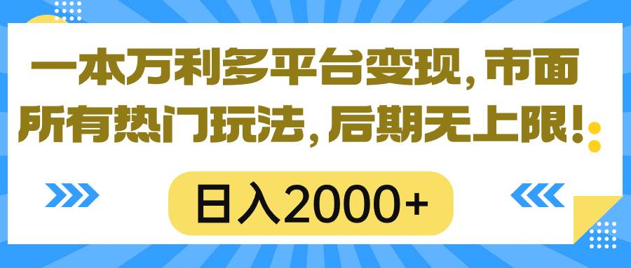 一本万利多平台变现，市面所有热门玩法，日入2000+，后期无上限！-云峥科技网