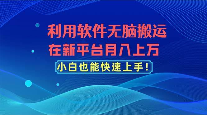 利用软件无脑搬运，在新平台月入上万，小白也能快速上手-云峥科技网