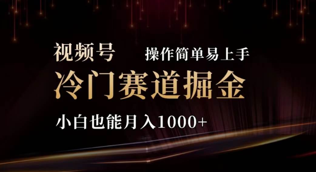 2024视频号冷门赛道掘金，操作简单轻松上手，小白也能月入1000+-云峥科技网