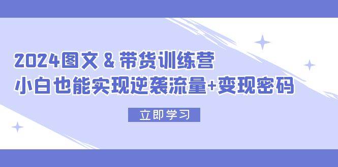 2024 图文+带货训练营，小白也能实现逆袭流量+变现密码-云峥科技网