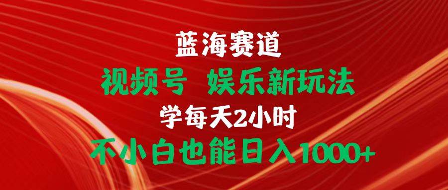蓝海赛道视频号 娱乐新玩法每天2小时小白也能日入1000+-云峥科技网