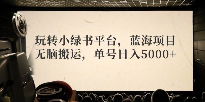 玩转小绿书平台，蓝海项目，无脑搬运，单号日入5000+-云峥科技网