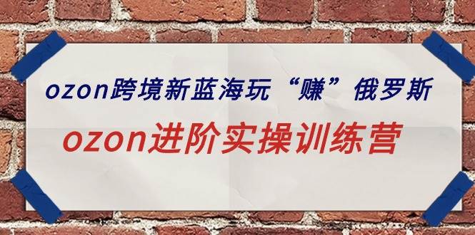 ozon跨境新蓝海玩“赚”俄罗斯，ozon进阶实操训练营-云峥科技网
