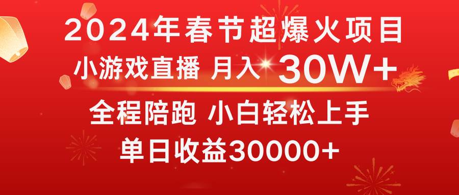 龙年2024过年期间，最爆火的项目 抓住机会 普通小白如何逆袭一个月收益30W+-云峥科技网