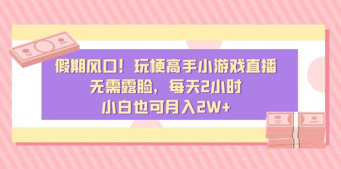 假期风口！玩梗高手小游戏直播，无需露脸，每天2小时，小白也可月入2W+-云峥科技网