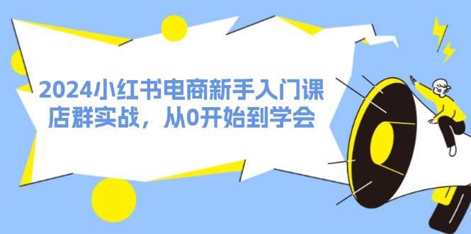 2024小红书电商新手入门课，店群实战，从0开始到学会（31节）-云峥科技网