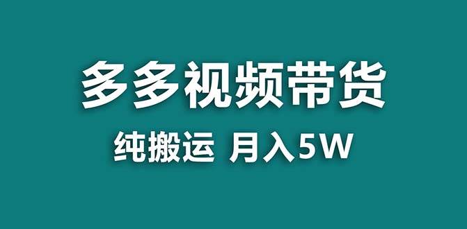 【蓝海项目】拼多多视频带货 纯搬运一个月搞了5w佣金，小白也能操作 送工具-云峥科技网
