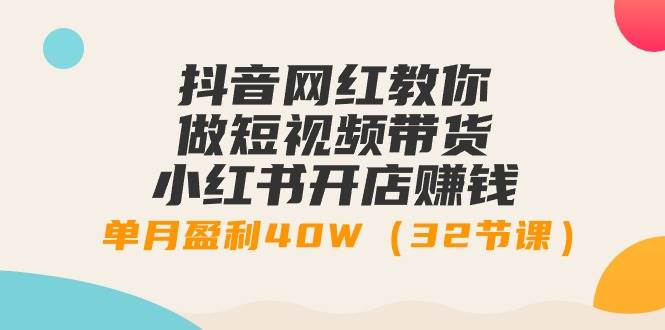 抖音网红教你做短视频带货+小红书开店赚钱，单月盈利40W（32节课）-云峥科技网