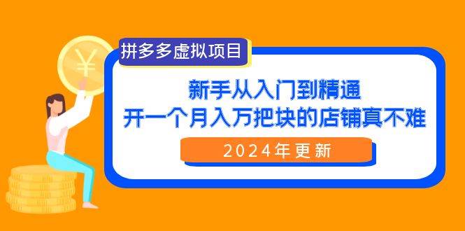 拼多多虚拟项目：入门到精通，开一个月入万把块的店铺 真不难（24年更新）-云峥科技网