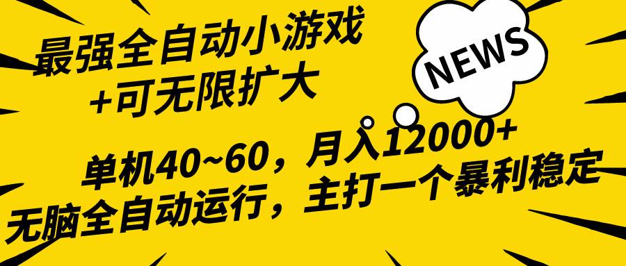 2024最新全网独家小游戏全自动，单机40~60,稳定躺赚，小白都能月入过万-云峥科技网