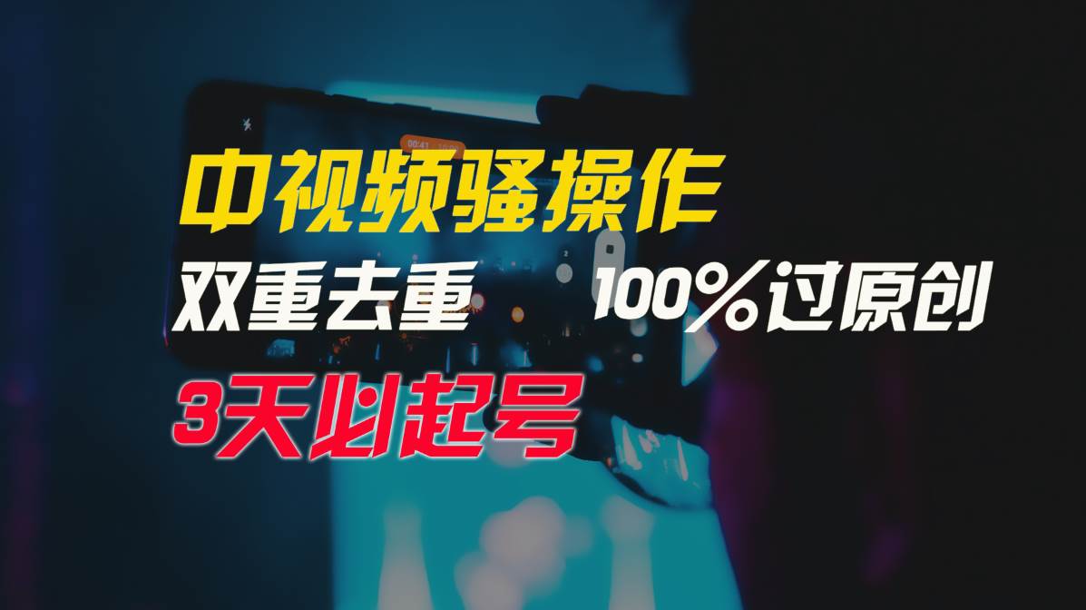 中视频骚操作，双重去重100%过原创，3天比必起号，简单无脑，月入3W+-云峥科技网