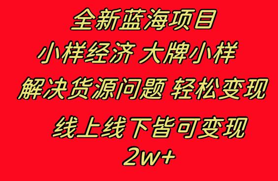 全新蓝海项目 小样经济大牌小样 线上和线下都可变现 月入2W+-云峥科技网