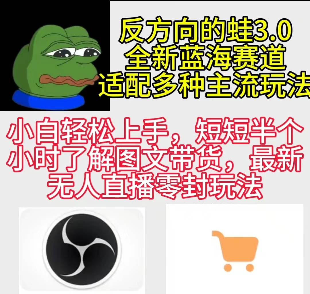 反方向的蛙3.0，图文最新玩法，变现多元化，新蓝海项目，小白轻松上手-云峥科技网